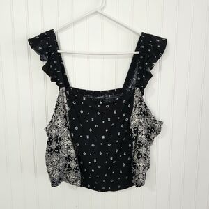 Torrid | Paisley Tank Top Black White Size 3X